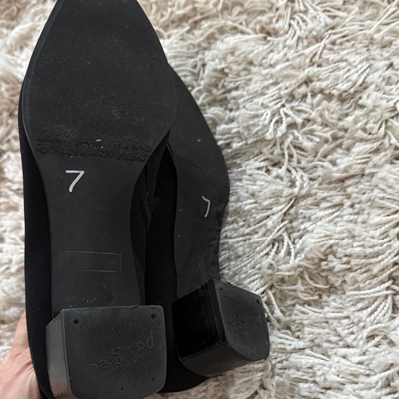 Paul Green Black Ankle Boots with Leather Accent - Picture 5 of 7